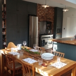 Farrow and Ball Downpipe spray painted kitchen